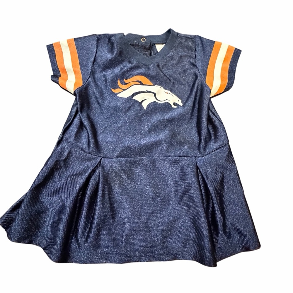 NFL Bronco Girls Navy and Orange Team Jersey Dress - 18M